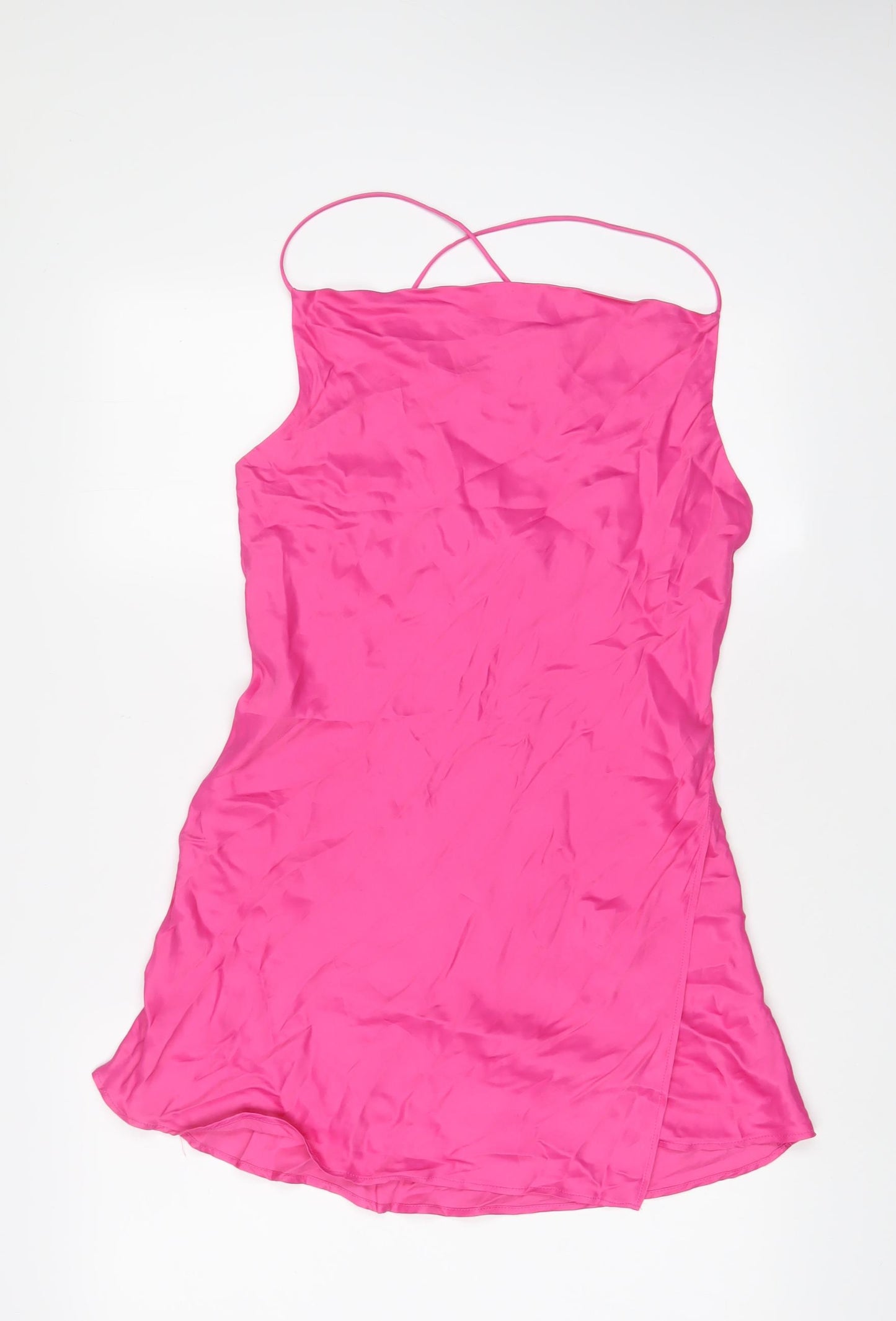 Zara Womens Pink Viscose A-Line Size M Square Neck Pullover