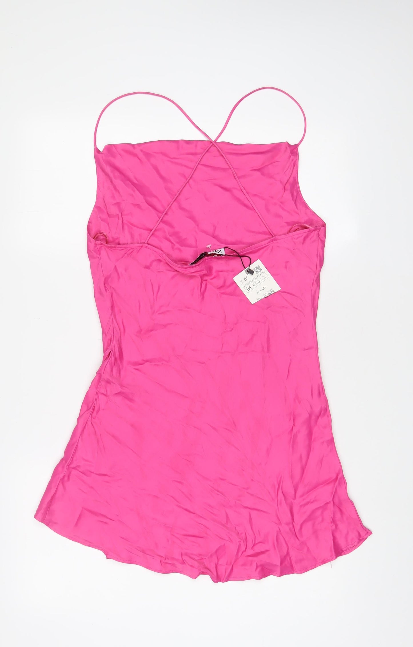 Zara Womens Pink Viscose A-Line Size M Square Neck Pullover