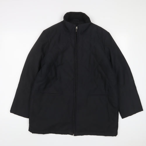 Outer Layer Womens Black Jacket Coat Size 14 Zip - Pockets