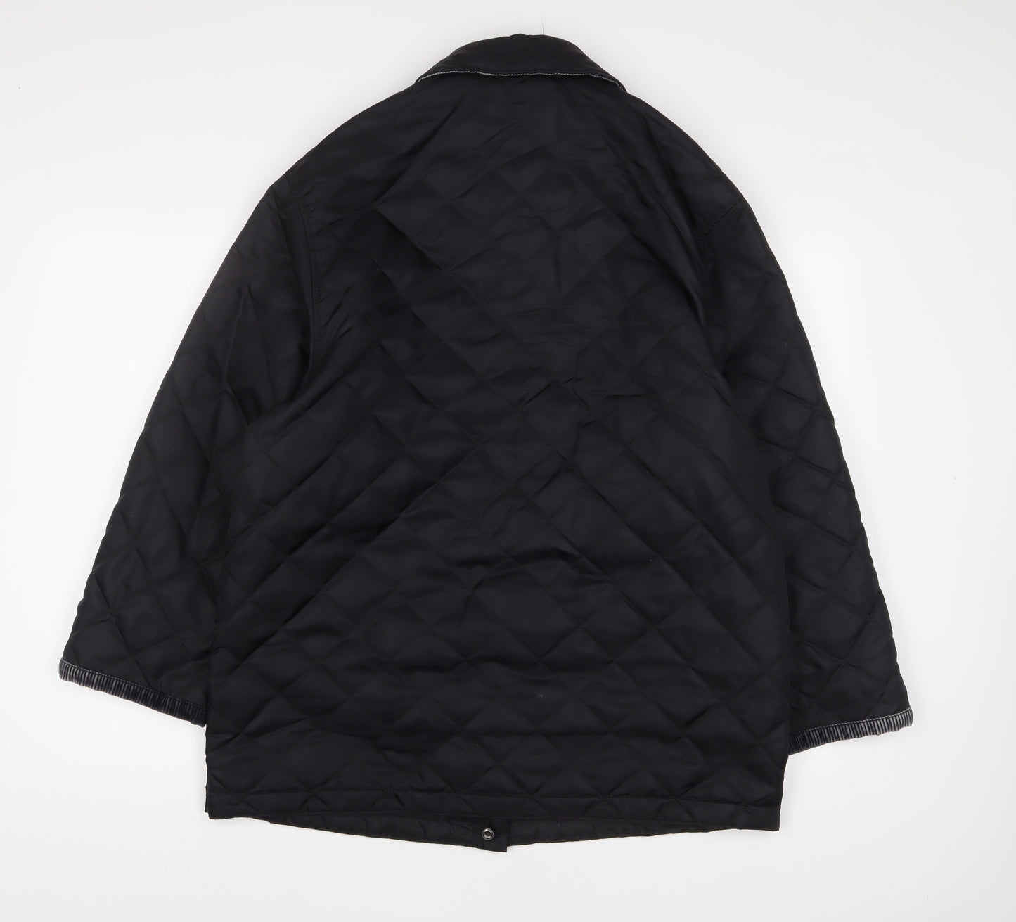 Marks and Spencer Womens Black Quilted Jacket Size 14 Button