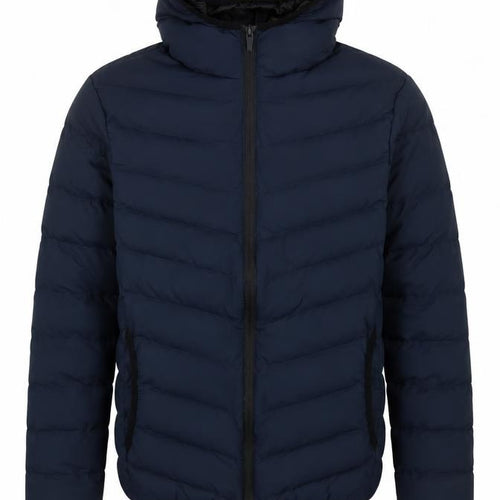 Brave Soul Mens Blue Quilted Coat Size XS Zip