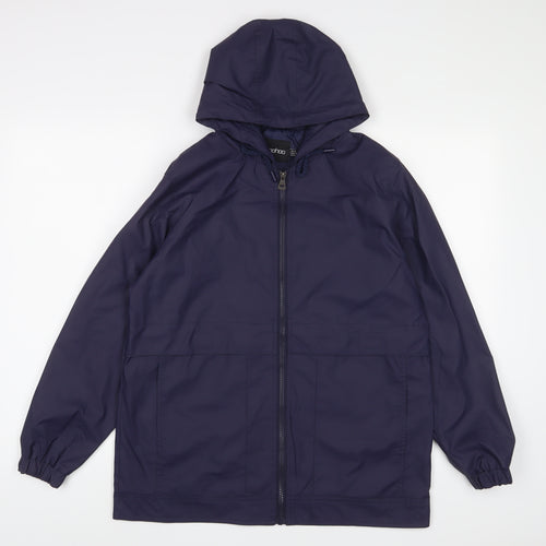 Boohoo Womens Blue Jacket Size 8 Zip