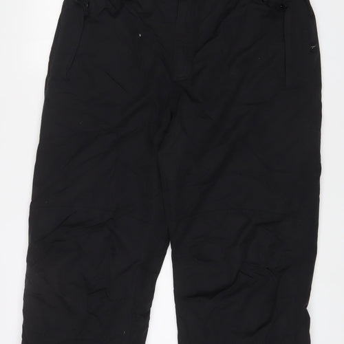 Tarallel Mens Black Polyester Snow Pants Trousers Size L L32 in Regular Button - Pockets