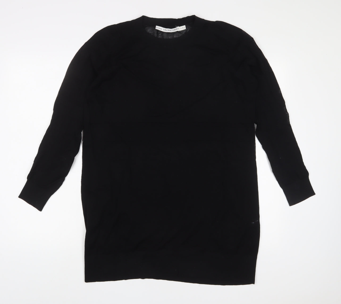 & Other Stories Womens Black Polyamide A-Line Size S Crew Neck Pullover