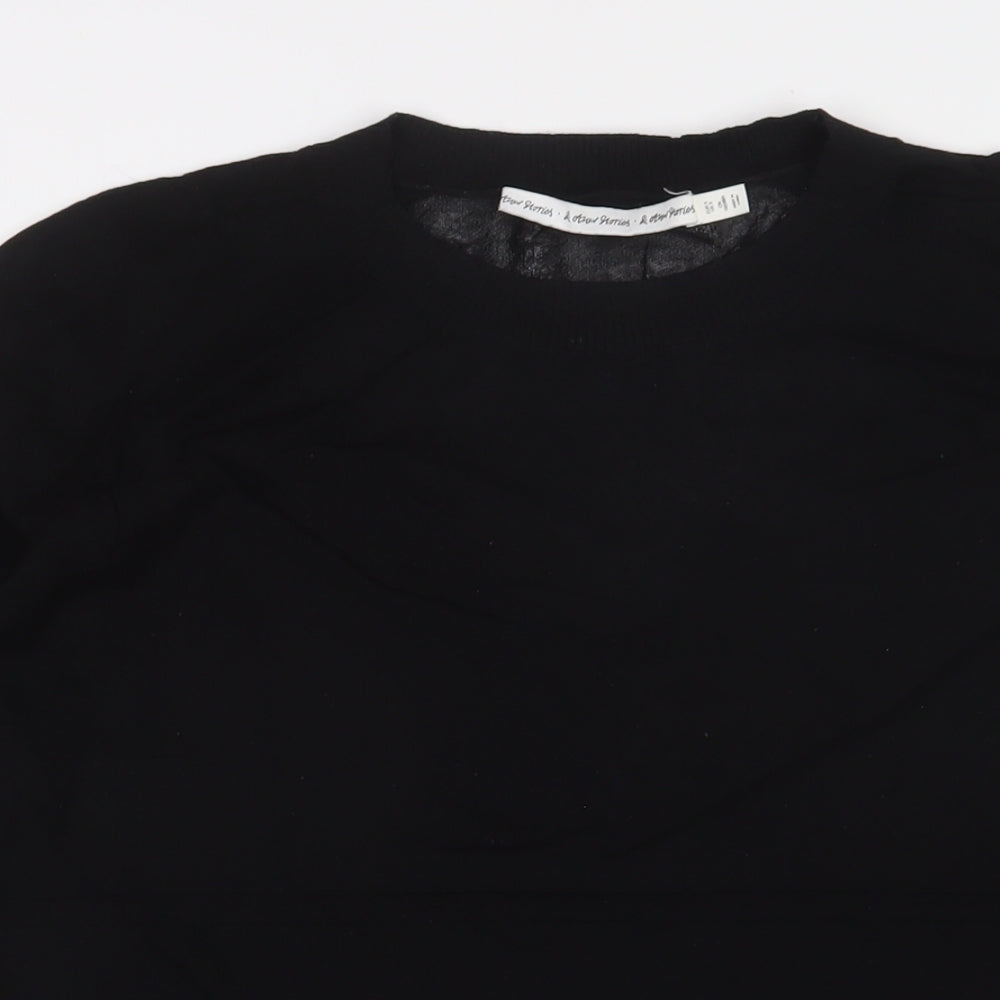 & Other Stories Womens Black Polyamide A-Line Size S Crew Neck Pullover