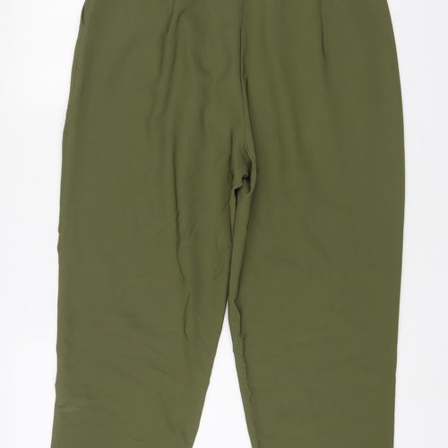Grace Karin Womens Green Polyester Trousers Size XL L27 in Regular Button - Belted