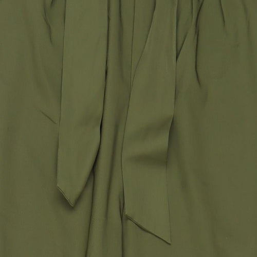 Grace Karin Womens Green Polyester Trousers Size XL L27 in Regular Button - Belted