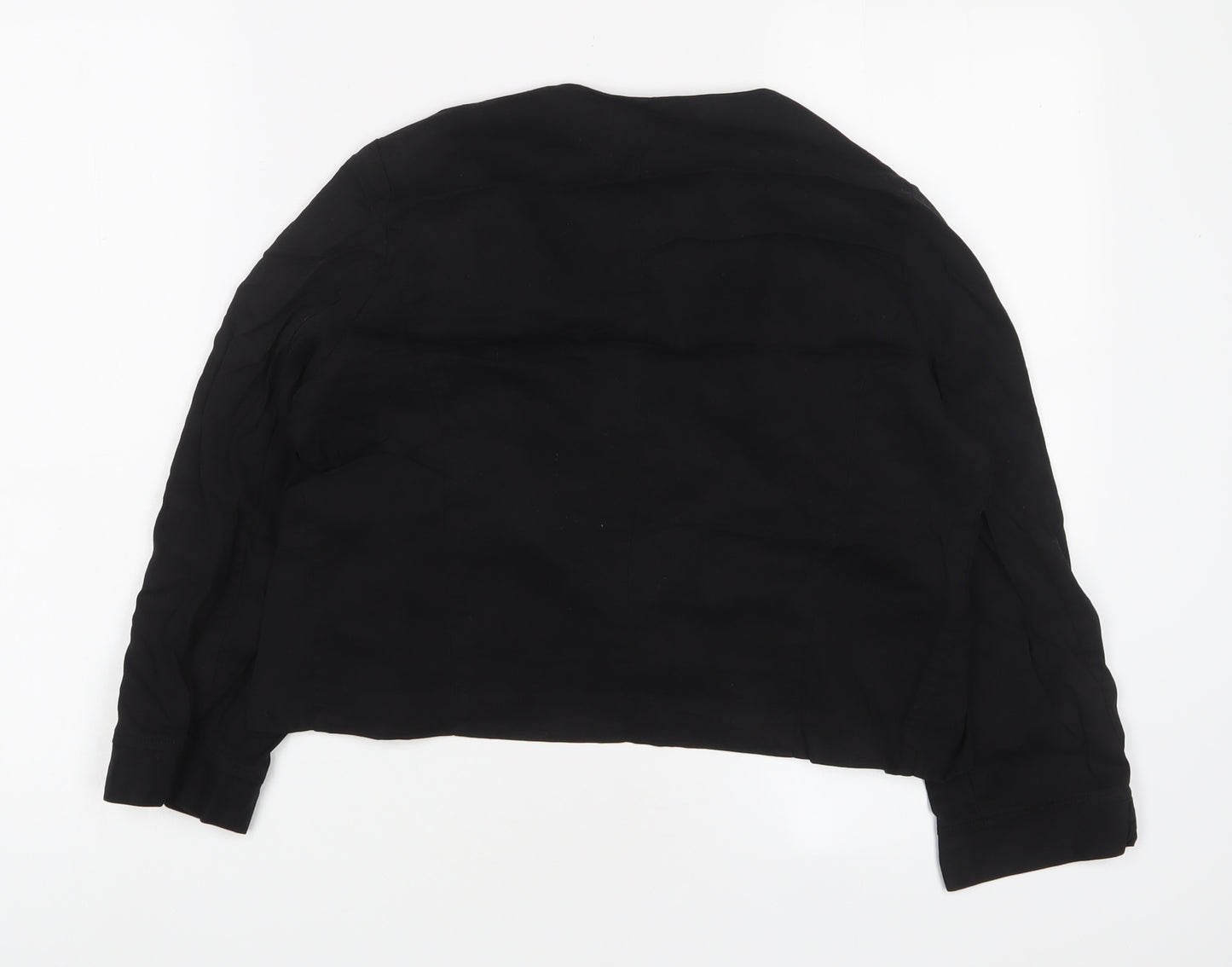 Warehouse Womens Black V-Neck Lyocell Shrug Jumper Size 14 - Open
