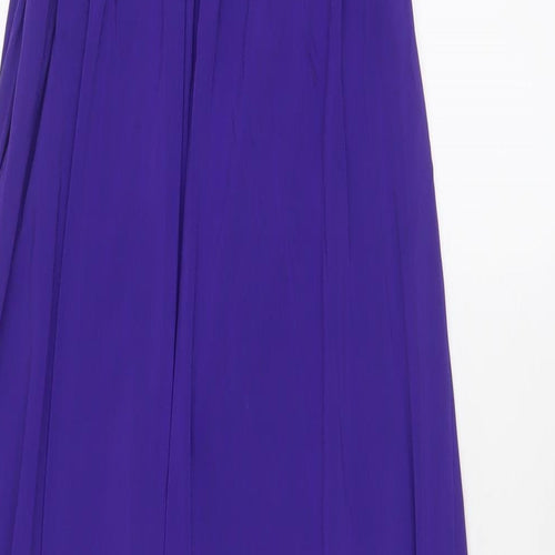 Coast Womens Purple Polyester A-Line Size 8 One Shoulder Zip