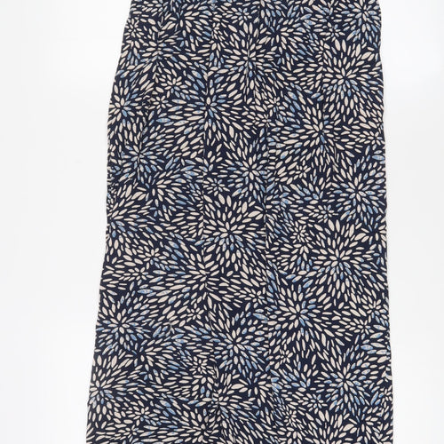 Accessorize Womens Blue Geometric Viscose A-Line Size XS Off the Shoulder Pullover