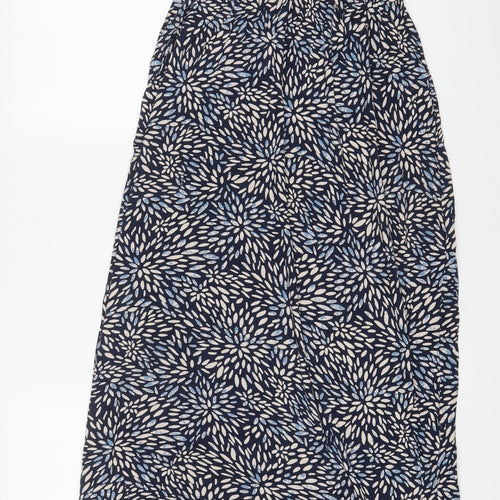 Accessorize Womens Blue Geometric Viscose A-Line Size XS Off the Shoulder Pullover