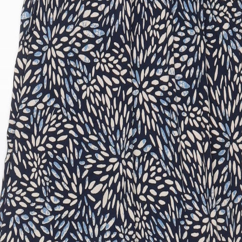 Accessorize Womens Blue Geometric Viscose A-Line Size XS Off the Shoulder Pullover