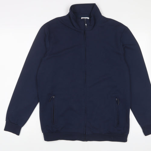 Damart Mens Blue Polyester Full Zip Sweatshirt Size M - Zip Pockets