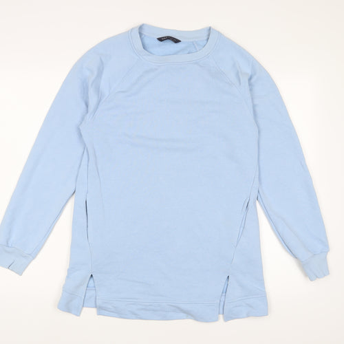 Marks and Spencer Womens Blue Cotton Pullover Sweatshirt Size 8 Pullover