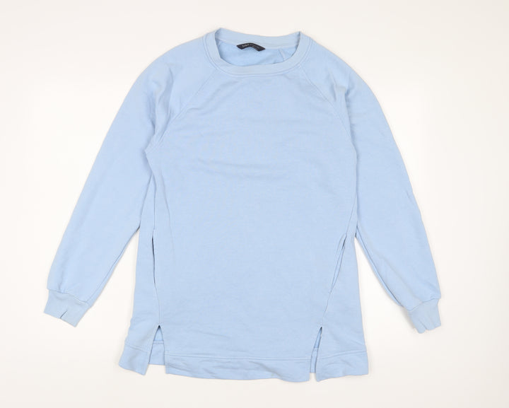 Marks and Spencer Womens Blue Cotton Pullover Sweatshirt Size 8 Pullover