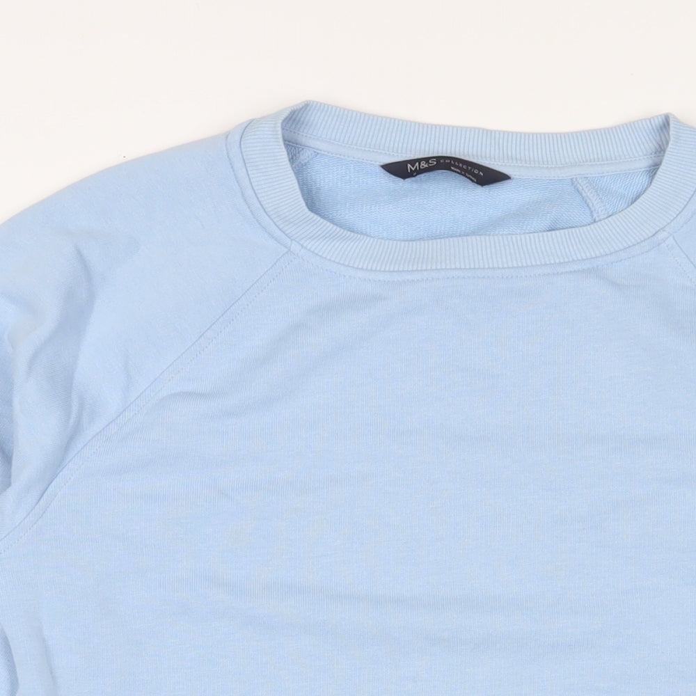 Marks and Spencer Womens Blue Cotton Pullover Sweatshirt Size 8 Pullover
