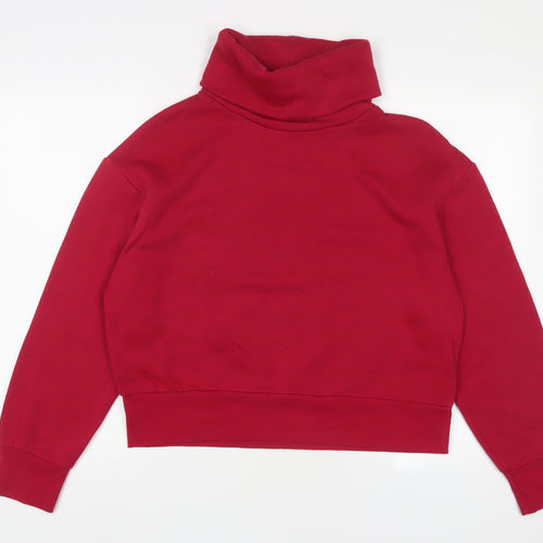 Zara Womens Pink Cotton Pullover Sweatshirt Size M Pullover