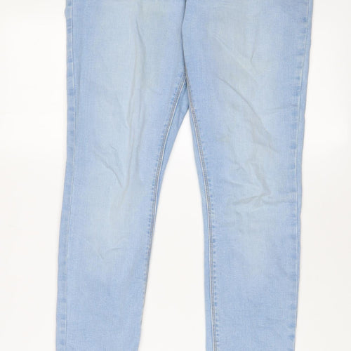 Denim & Co. Womens Blue Cotton Skinny Jeans Size 14 L29 in Regular Zip