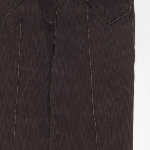 M&Co Womens Brown Cotton Bootcut Jeans Size 12 L29 in Regular Zip