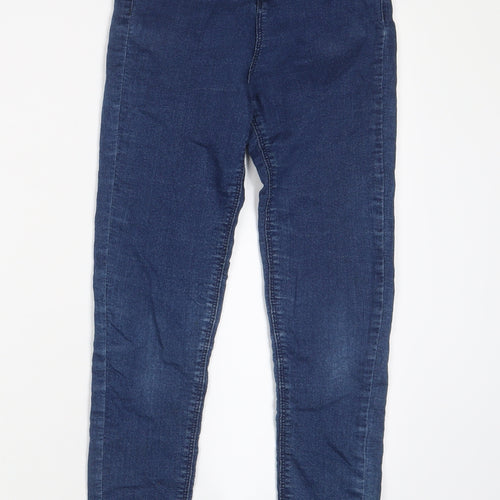 Matalan Girls Blue Cotton Skinny Jeans Size 12 Years L24 in Regular Zip - Adjustable waist