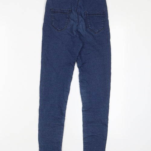 Matalan Girls Blue Cotton Skinny Jeans Size 12 Years L24 in Regular Zip - Adjustable waist