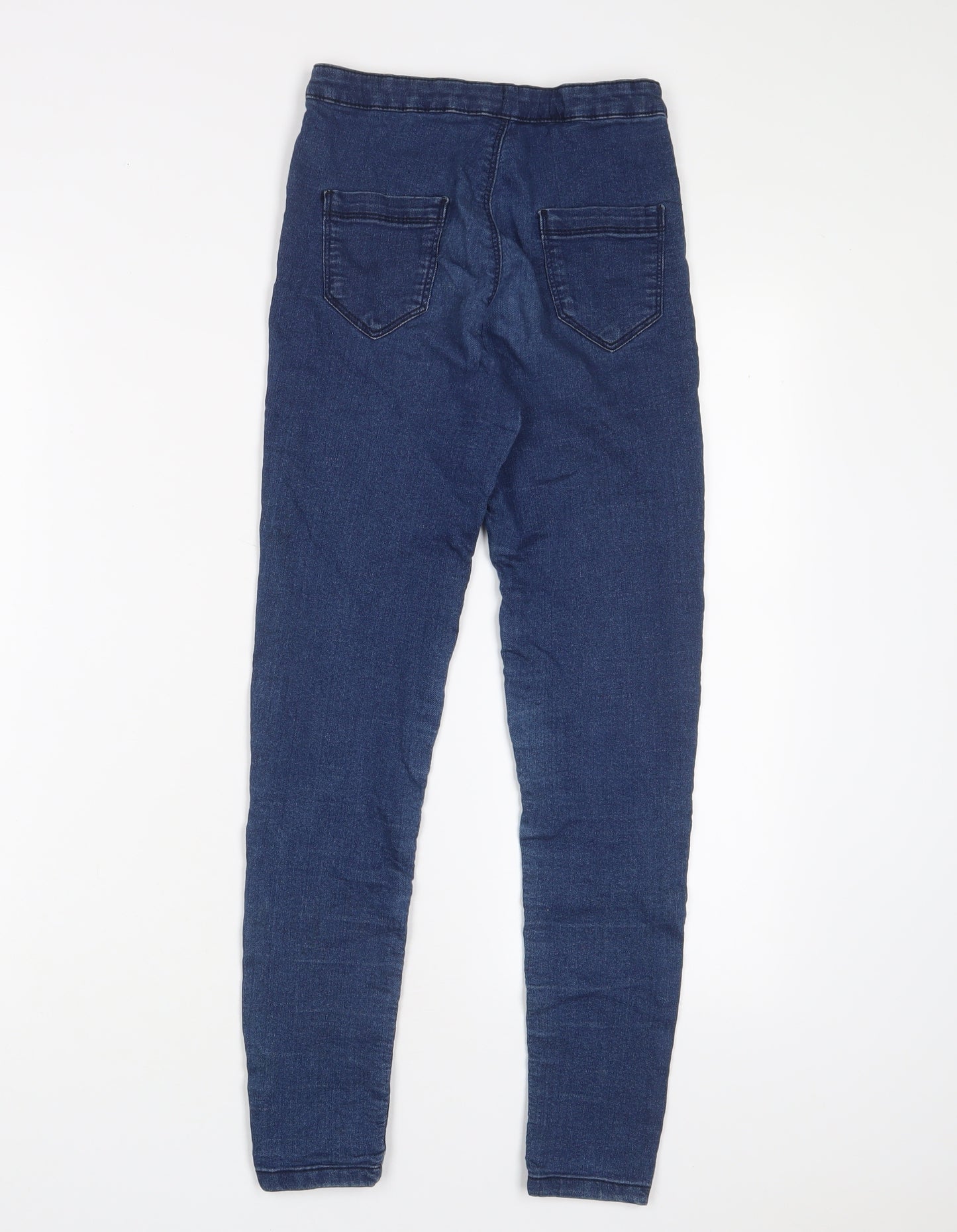 Matalan Girls Blue Cotton Skinny Jeans Size 12 Years L24 in Regular Zip - Adjustable waist