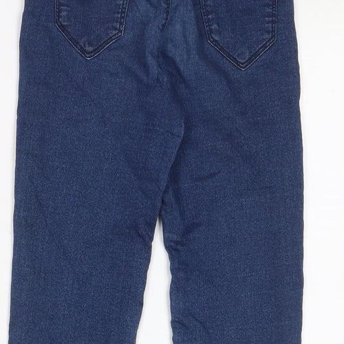 Matalan Girls Blue Cotton Skinny Jeans Size 12 Years L24 in Regular Zip - Adjustable waist