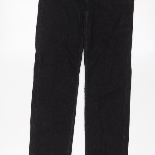 Marks and Spencer Womens Black Cotton Straight Jeans Size 6 L31 in Regular Zip