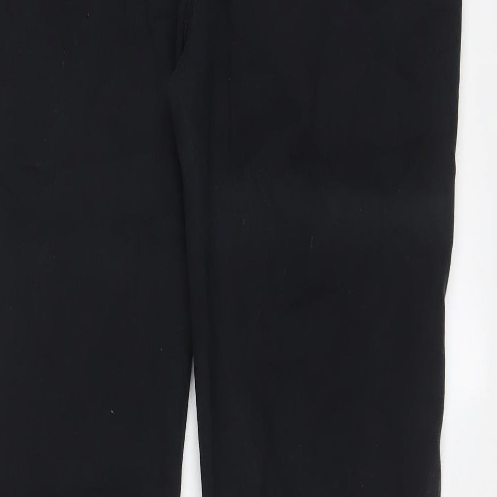 Matalan Womens Black Cotton Bootcut Jeans Size 14 L28 in Regular Zip