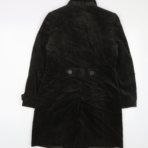 Classic Womens Green Overcoat Coat Size 8 Button - Pockets