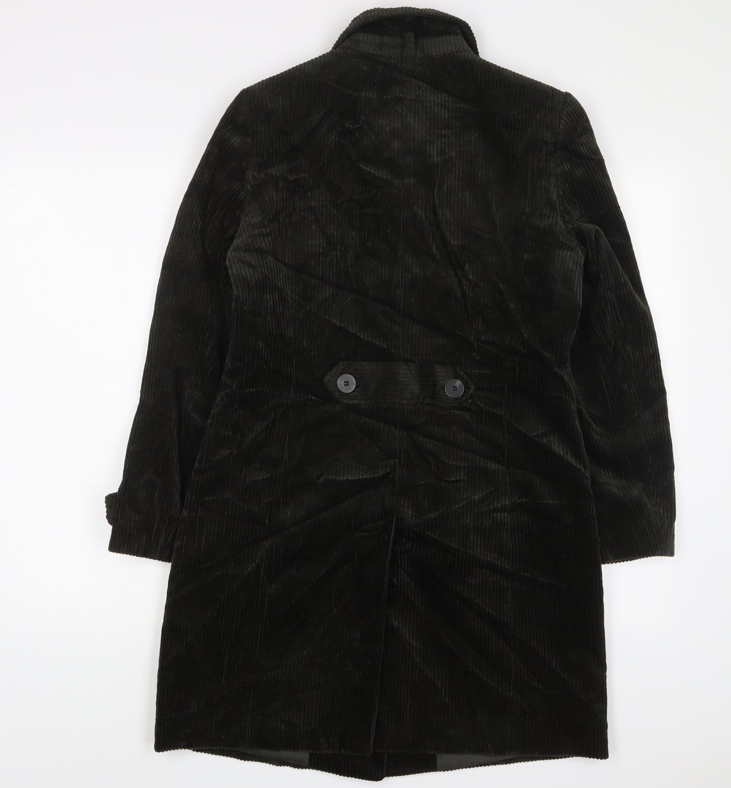 Classic Womens Green Overcoat Coat Size 8 Button - Pockets