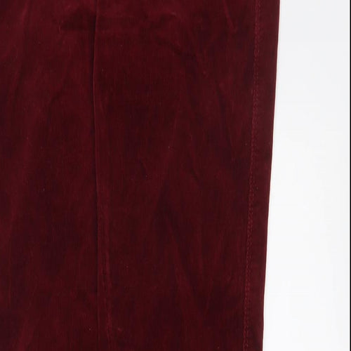 New Look Womens Red Cotton Trousers Size 8 L29 in Regular Zip