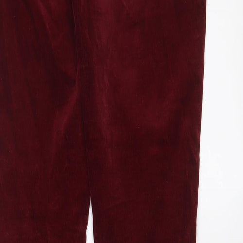 New Look Womens Red Cotton Trousers Size 8 L29 in Regular Zip