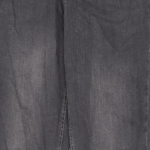 Denim & Co. Mens Grey Cotton Straight Jeans Size 32 in L32 in Regular Button