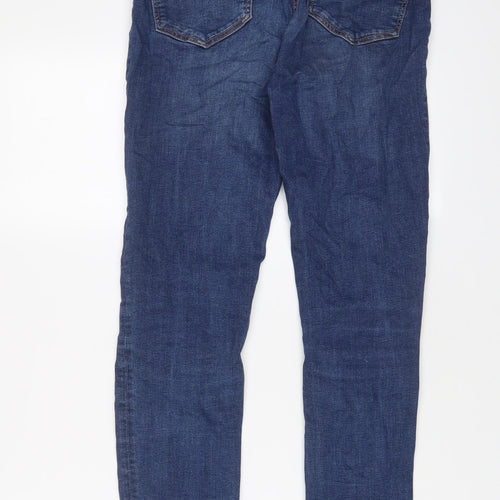 Mango Womens Blue Cotton Skinny Jeans Size 8 L28 in Regular Zip