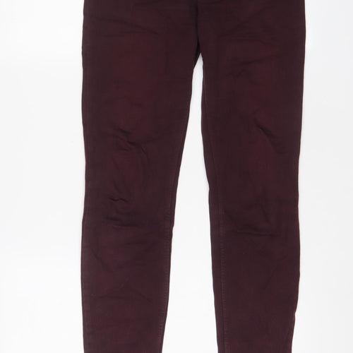 H&M Womens Purple Cotton Skinny Jeans Size 10 L29 in Regular Zip
