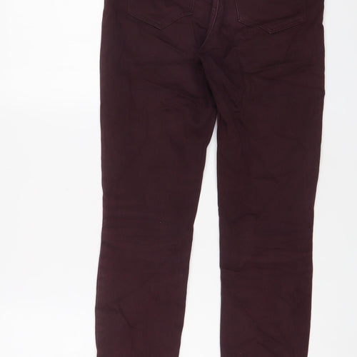 H&M Womens Purple Cotton Skinny Jeans Size 10 L29 in Regular Zip