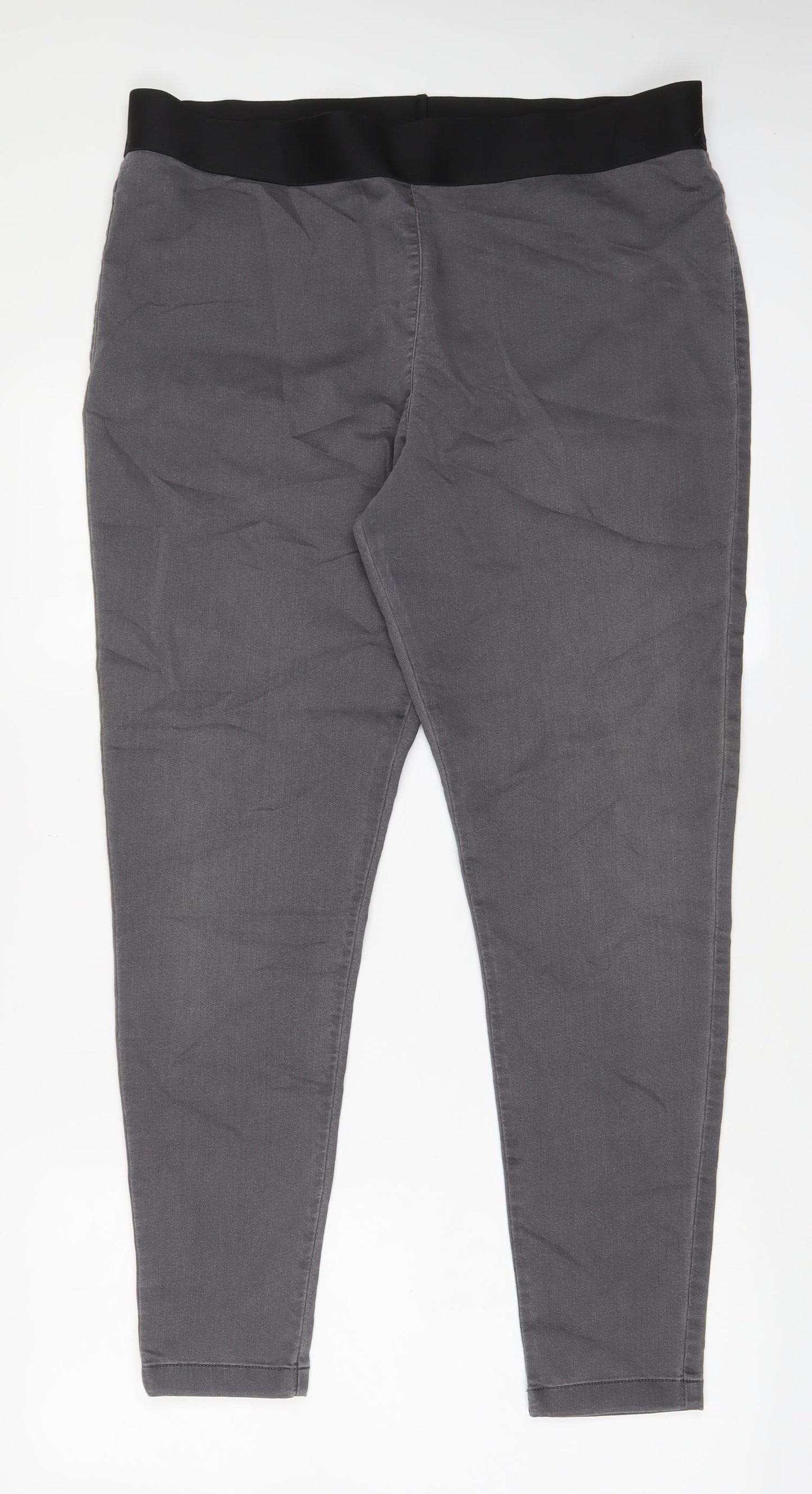 Marks and Spencer Womens Grey Cotton Jegging Jeans Size 18 L29 in Regular