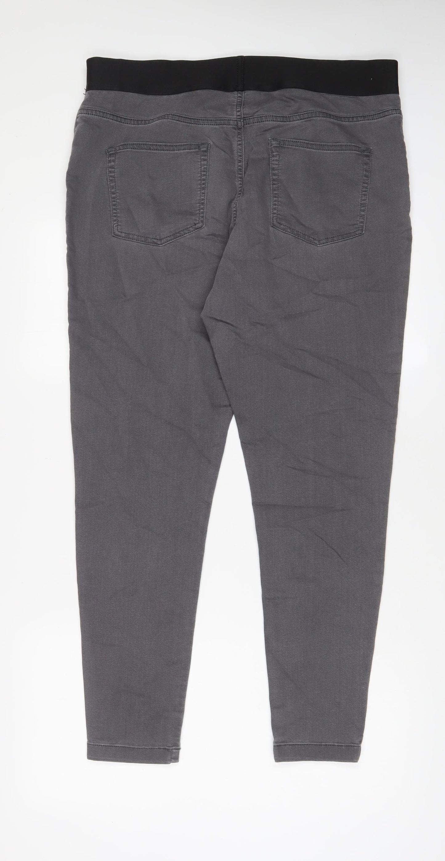 Marks and Spencer Womens Grey Cotton Jegging Jeans Size 18 L29 in Regular