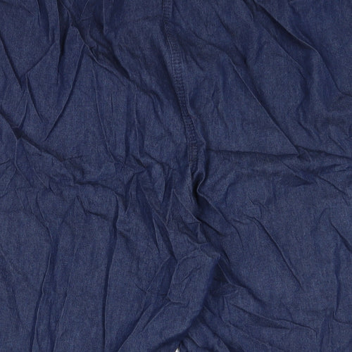 Bonmarché Womens Blue Cotton Bermuda Shorts Size 22 L18 in Regular Pull On