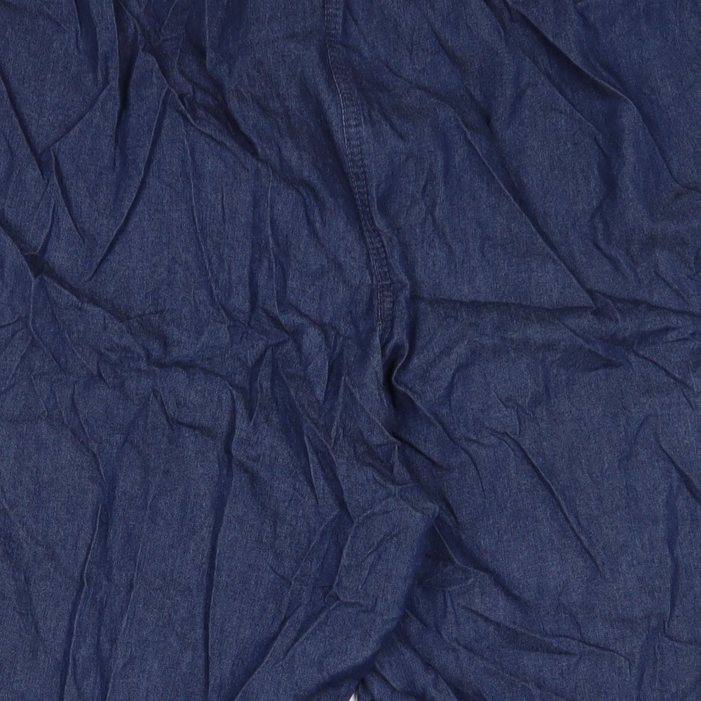 Bonmarché Womens Blue Cotton Bermuda Shorts Size 22 L18 in Regular Pull On