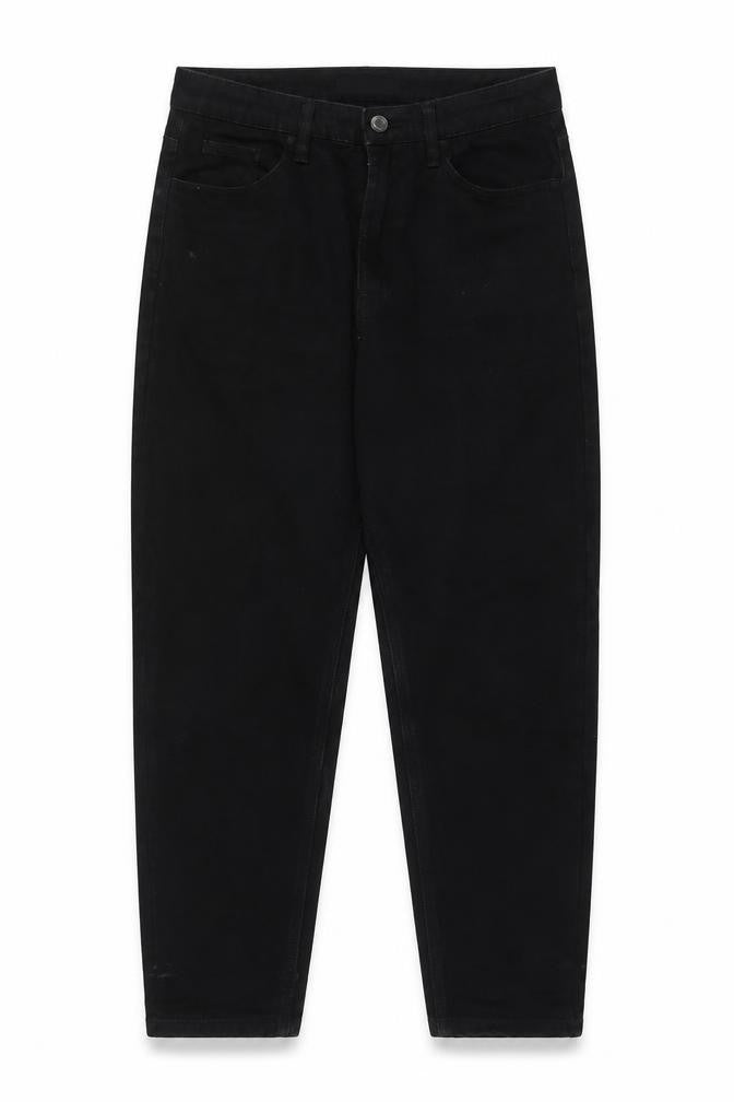 Missguided Womens Black Cotton Tapered Jeans Size 8 L29 in Regular Zip