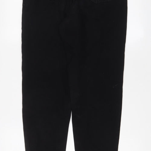 Missguided Womens Black Cotton Tapered Jeans Size 8 L29 in Regular Zip