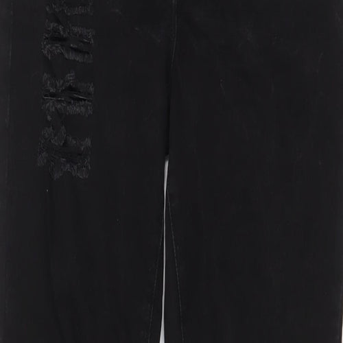 NEXT Womens Black Cotton Skinny Jeans Size 12 L30 in Regular Zip
