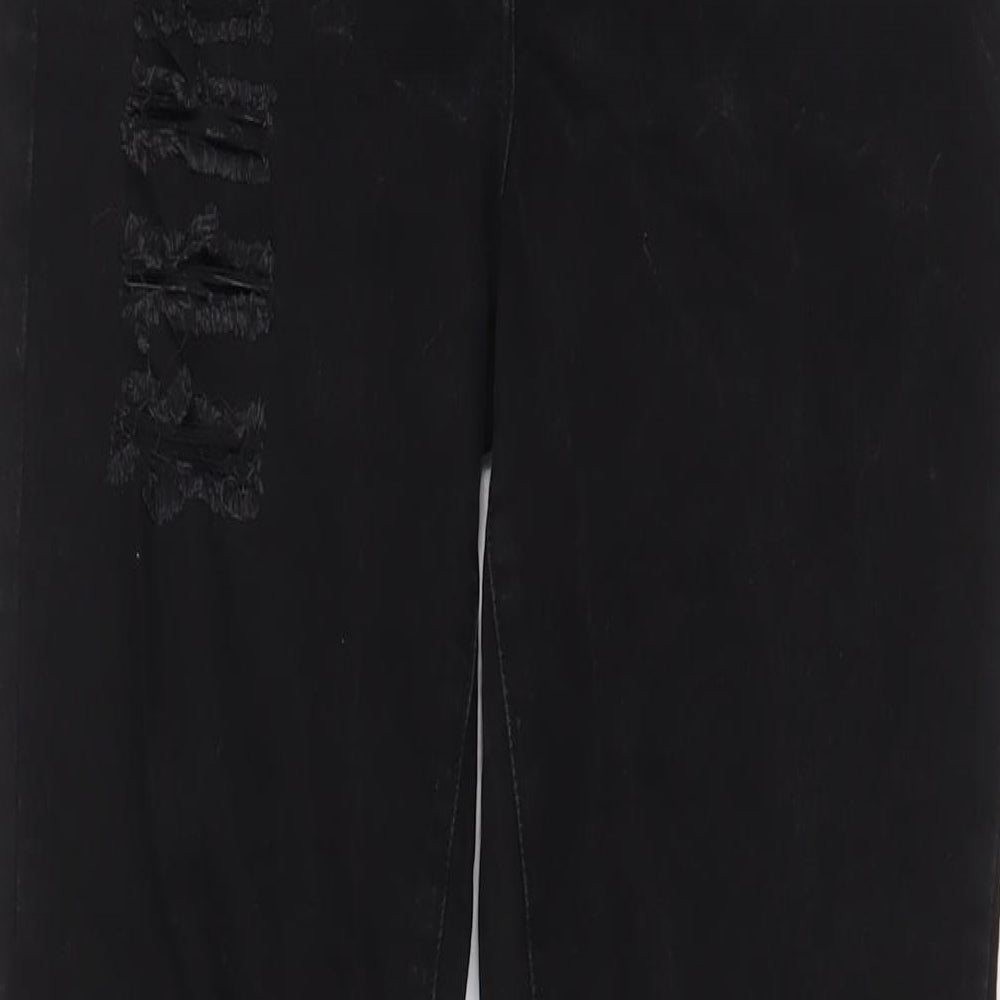 NEXT Womens Black Cotton Skinny Jeans Size 12 L30 in Regular Zip
