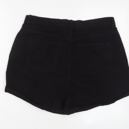 Denim & Co. Womens Black Cotton Boyfriend Shorts Size 18 L3 in Regular Zip