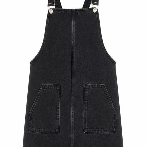 Topshop Womens Grey Cotton A-Line Size 12 Square Neck Buckle