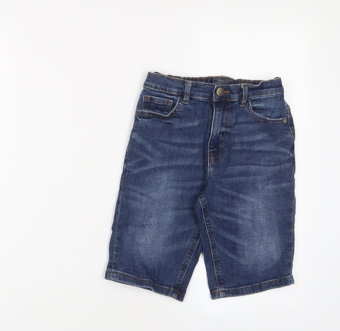 NEXT Boys Blue Cotton Bermuda Shorts Size 9 Years Regular Zip