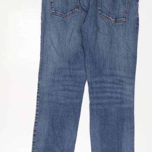 TU Mens Blue Cotton Straight Jeans Size 34 in L30 in Regular Zip - Short Leg, Pockets