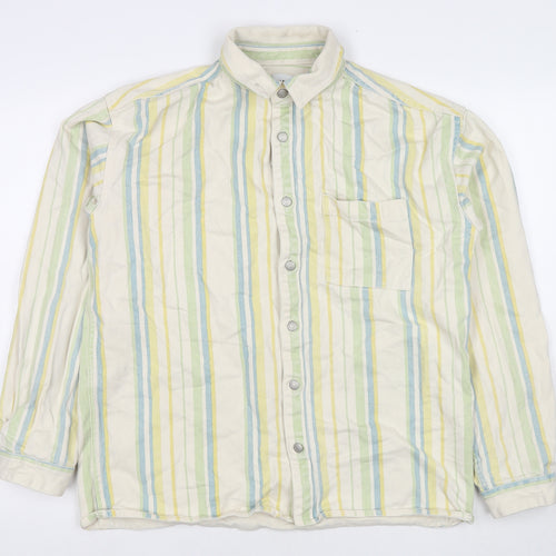 Zara Womens Beige Striped Jacket Size M Zip